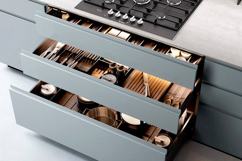 muebles de cocina con almacenaje