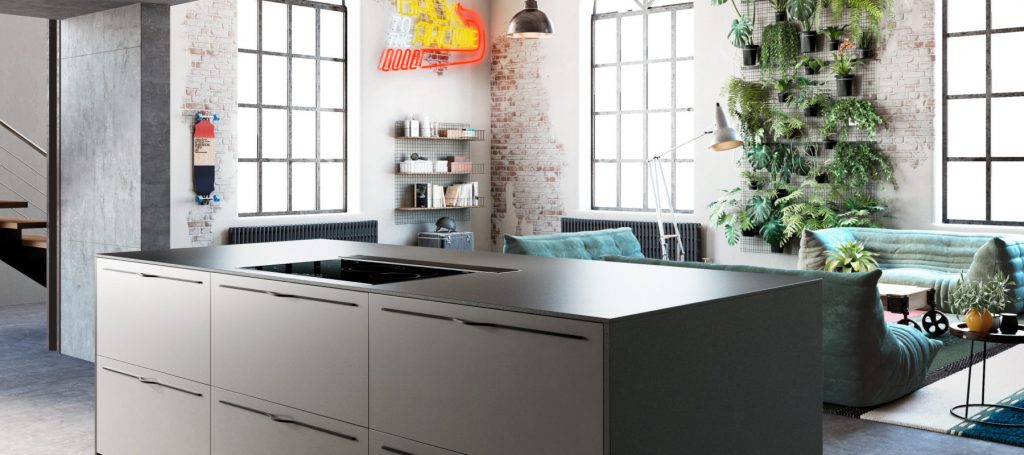 cocina abierta al salón con isla